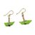 Recycled paper and terracotta dangle earrings, 'Green Boats' - Fair Trade Jewelry Recycled Paper and Bead Earrings (image 2a) thumbail