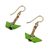 Recycled paper and terracotta dangle earrings, 'Green Boats' - Fair Trade Jewelry Recycled Paper and Bead Earrings (image 2b) thumbail