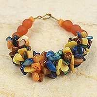 Agate beaded bracelet,