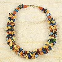 Agate beaded necklace,
