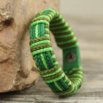 Mens wristband bracelet, Kente Happiness