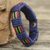 Men's wristband bracelet, 'Kente Sailor' - Artisan Crafted Men's Blue Wristband Bracelet Kente Themed thumbail