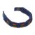 Men's wristband bracelet, 'Kente Sailor' - Artisan Crafted Men's Blue Wristband Bracelet Kente Themed (image 2b) thumbail