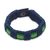 Men's wristband bracelet, 'Kente Tides' - Kente Themed Artisan Crafted Men's Blue Wristband Bracelet (image 2a) thumbail