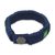Men's wristband bracelet, 'Kente Tides' - Kente Themed Artisan Crafted Men's Blue Wristband Bracelet (image 2b) thumbail