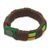 Men's wristband bracelet, 'Festive Kente' - Men's Hand Crafted Cord Wristband Bracelet Wine Green Yellow (image 2b) thumbail