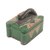 Wood decorative box, 'Elephant Treasures' - Aluminum Elephant Mask on Green Decorative Wood Box (image 2a) thumbail