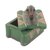 Wood decorative box, 'Elephant Treasures' - Aluminum Elephant Mask on Green Decorative Wood Box (image 2c) thumbail