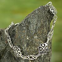 Sterling silver link bracelet,