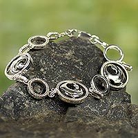Sterling silver link bracelet,