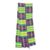 Cotton blend kente cloth scarf, 'Nyiraba' (9 inch width) - Purple Green and Yellow Kente Cloth Scarf (9 Inch Width) thumbail