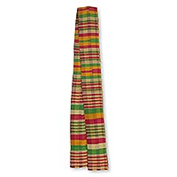 Cotton blend kente cloth scarf Obaahema 4 inch width Ghana