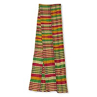 Cotton blend kente cloth scarf Obaahema 8 inch width Ghana