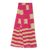 Cotton blend kente cloth scarf, 'Odehye Ba' (9 inch width) - Cotton Blend Kente Scarf in Pink and Ivory (9 Inch Width) thumbail