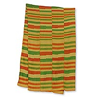Cotton blend kente cloth scarf Prince 17 inch width Ghana
