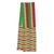 Cotton blend kente cloth scarf, 'Obasima' (9 inch width) - Artisan Crafted Green and Red Kente Scarf (9 Inch Width) thumbail