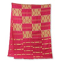 Cotton blend kente cloth scarf Princess 22 inch width Ghana