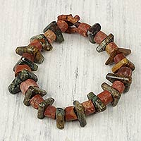 Beaded bracelet, 'Royal Legacy' - Handcrafted Bauxite and Soapstone Bead Bracelet from Ghana