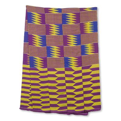 Cotton blend kente cloth scarf, Obi Nkyere Akwadaa Nyame (19 inch width)