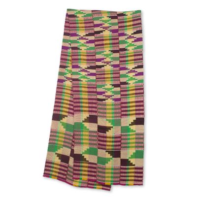 Cotton blend kente cloth scarf, Edwene Asa (14 inch width)