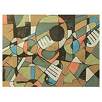 'C Sharp' (2015) - Music Theme West African Cubist Painting
