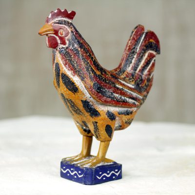 Wood sculpture, Red Ghana Rooster