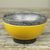 Wood centerpiece, 'Kaneshie Yellow' - Decorative Yellow and Black Centerpiece Carved from Wood thumbail