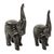 Wood sculptures, 'Modern Black Elephants' (pair) - Distressed Wood Elephant Sculptures from Africa (Pair) (image 2a) thumbail