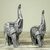 Wood sculptures, 'Modern Black Elephants' (pair) - Distressed Wood Elephant Sculptures from Africa (Pair) (image 2b) thumbail