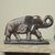 Wood wall sculpture, 'Adinkra Elephant' - Embossed Metal and Wood Wall Sculpture with Elephant Motif thumbail