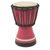 Wood mini-djembe drum, 'Pink Invitation to Peace' - West African Decorative Artisan Crafted Mini Djembe Drum (image 2b) thumbail