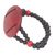 Coconut shell pendant stretch bracelet, 'Lunar Glow' - Handmade Coconut Shell, Recycled Plastic and Wood Bracelet (image 2b) thumbail