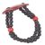 Coconut shell pendant stretch bracelet, 'Lunar Glow' - Handmade Coconut Shell, Recycled Plastic and Wood Bracelet (image 2c) thumbail