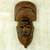 African wood mask, 'Bearded Gentleman' - Artisan Carved Authentic African Mask with Gecko thumbail