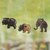 Wood ornaments, 'African Mammals' (set of 4) - Hand Carved Wood Ornaments Elephant Rhino from Ghana thumbail