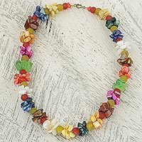 Agate beaded necklace,