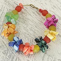Agate beaded bracelet,