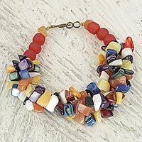 Agate beaded bracelet,