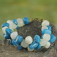 Agate beaded bracelet,