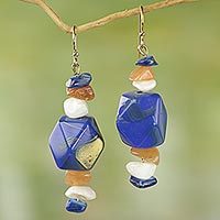 Agate dangle earrings,