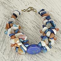 Agate beaded bracelet,