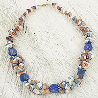 Agate beaded necklace,