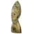 African wood mask, 'Nana Kesie' - African Hand Carved Sese Wood Mask in Green and Brown (image 2b) thumbail