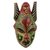African wood mask, 'Strong Dejen' - African Rubberwood and Aluminum Multicolored Mask from Ghana (image 2a) thumbail