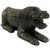Wood figurine, 'Brave Lion' - Aluminum Coated Wooden Lion Crouched in Kneeling Pose (image 2c) thumbail