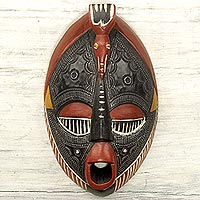 African wood mask The Town Crier Ghana