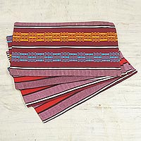 Cotton placemats Striped Nunana set of 4 Ghana