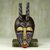 African beaded wood mask, 'Beaded Poro' - Sese Wood Wall Mask with Recycled Glass Beads from Ghana thumbail