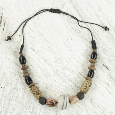 Recycled bead pendant necklace, Village Harmony