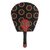 Cotton and wood fan, 'Claret Twafo' - Cotton and Wood Fan in Charcoal and Claret from Ghana (image 2a) thumbail